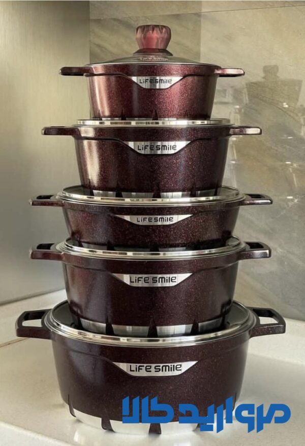 سرویس قابلمه گرانیتی لایف اسمایل مدل FLCM10 ظرفیت ۱۰ پارچه - Image 2