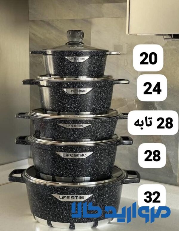 سرویس قابلمه گرانیتی لایف اسمایل مدل FLCM10 ظرفیت ۱۰ پارچه - Image 4