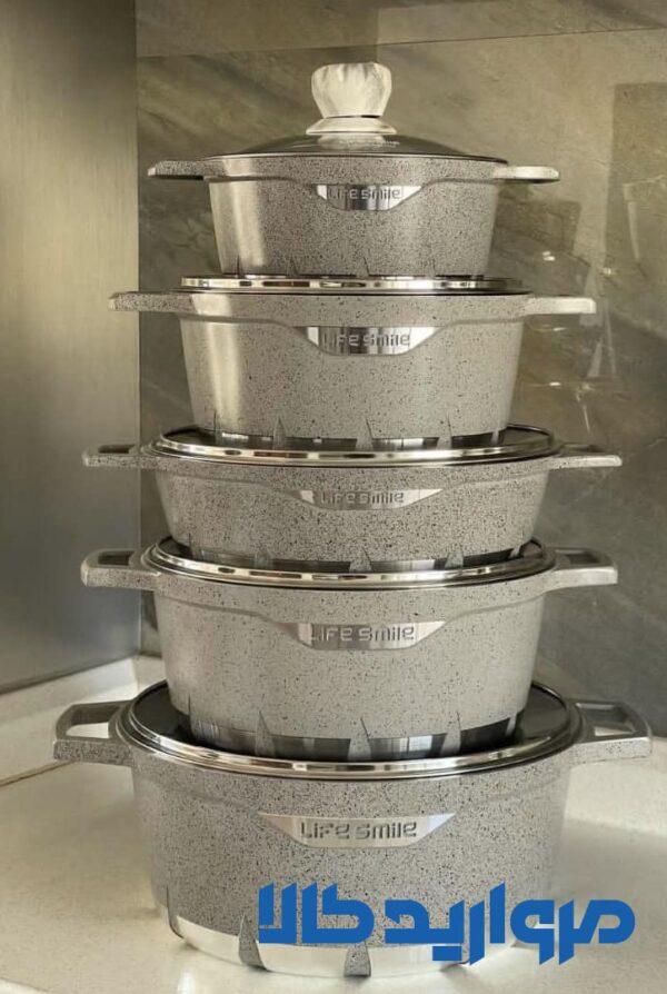 سرویس قابلمه گرانیتی لایف اسمایل مدل FLCM10 ظرفیت ۱۰ پارچه - Image 3