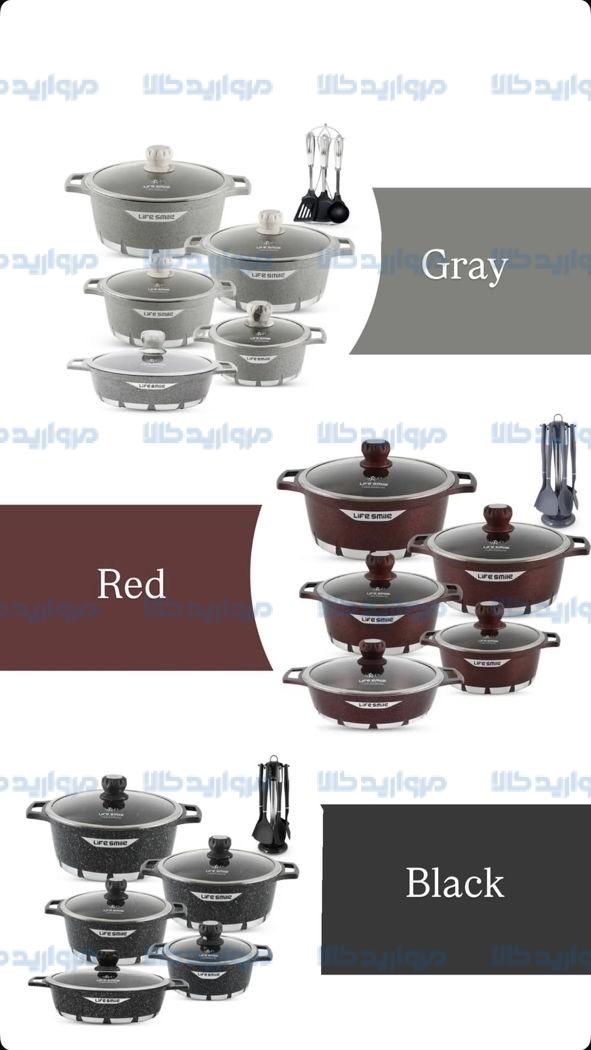 95690af7-3a70-4b81-9f75-a6806b83cdeb سرویس قابلمه گرانیتی لایف اسمایل مدل FLCM10 ظرفیت ۱۰ پارچه - Image 1