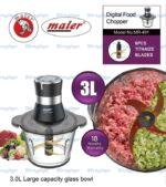 خردکن 3لیتر کاسه شیشه ای مایرمدل MR-491 - Image 2